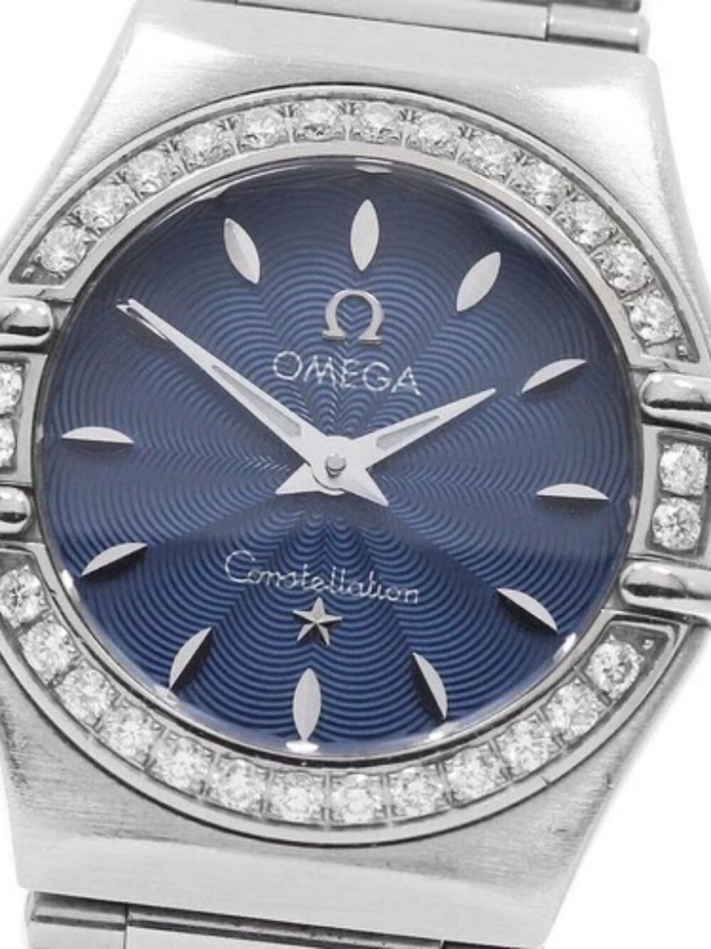 OMEGA Constellation Mini 1466.82 Diamond Bezel Navy Dial Quartz Ladies_595344